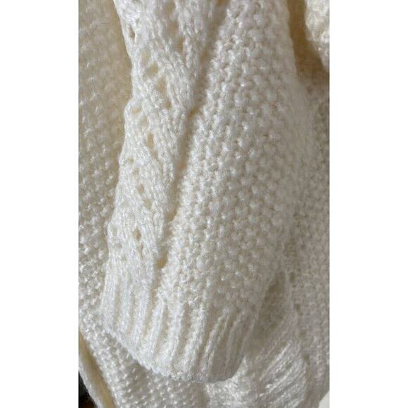 CENY Grandpa Mixed Cable Knit Cardigan Sweater Size Small in Natural/Ivory NWT - Picture 6 of 8